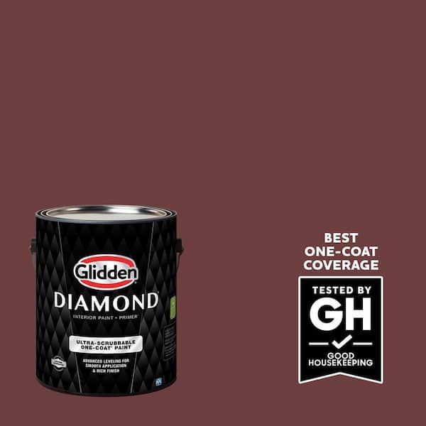 Glidden Diamond 1 gal. PPG1053-7 Burgundy Wine Semi-Gloss Interior Paint with Primer