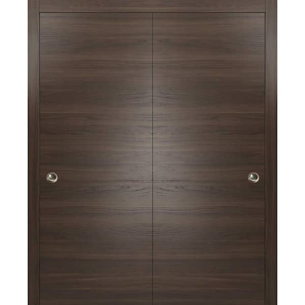 Sartodoors Planum 0010 36 in. x 80 in. Flush Chocolate Ash Finished ...