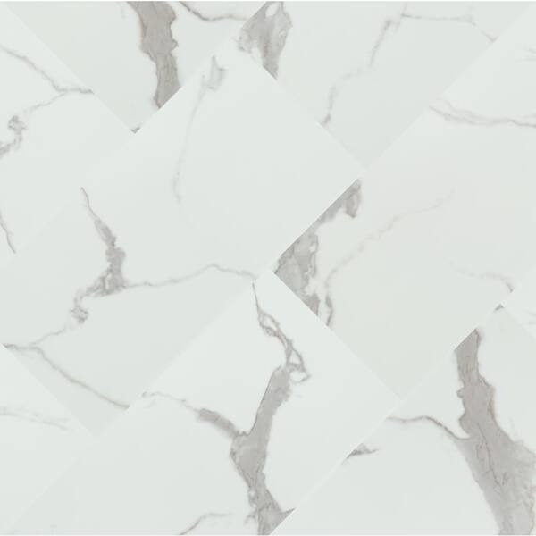 MSI White Ocean 11.81 in. x 23.62 in. Rigid Core Luxury Vinyl Tile