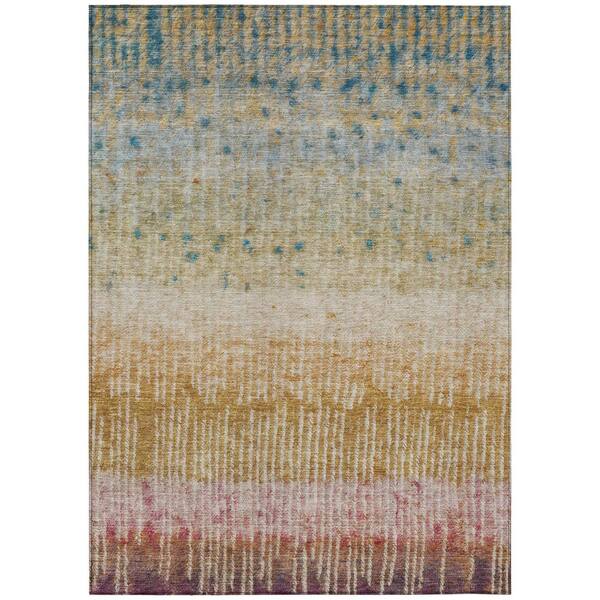 Chantille Machine Washable Indoor/Outdoor Abstract ACN2811 Gold 5 ft. x 7 ft. 6 in. Area Rug