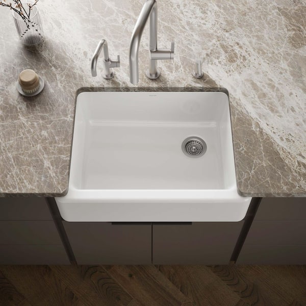 Whitehaven 30 in. Farmhouse/Apron-Front Single Bowl White Cast Iron Kitchen Sink Only