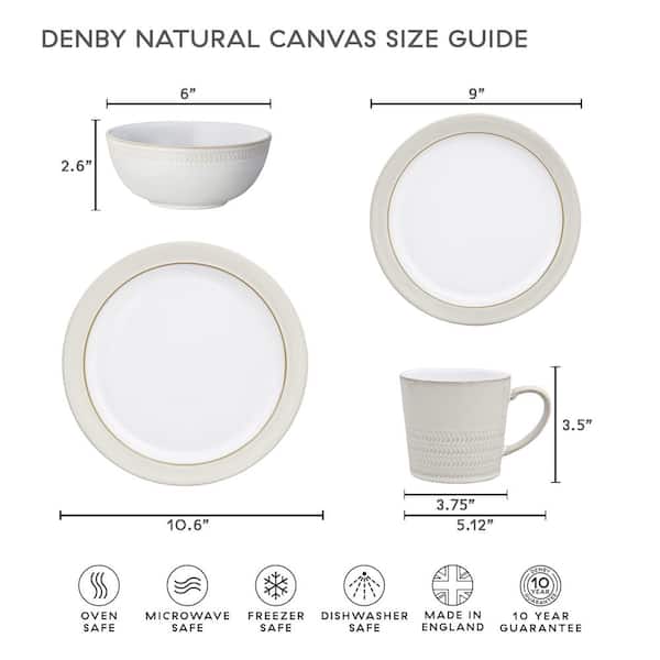 Denby Natural Canvas White Place Setting Set (4-Piece) CNV-100T