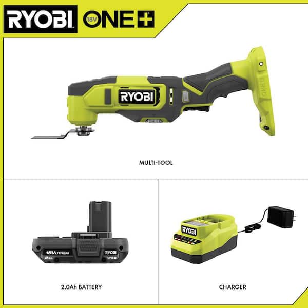 ONE+ 18V Cordless Oscillating Multi-Tool Kit with 2.0 Ah Battery and ONE+ 18V 4.0 Ah HIGH PERFORMANCE Starter Kit