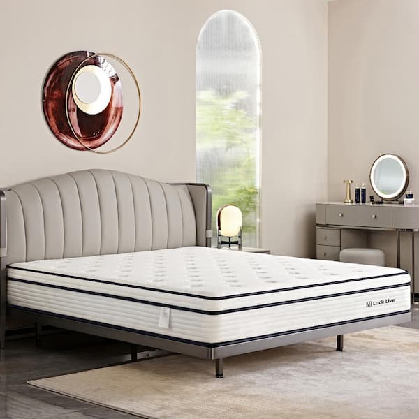 LUCK HOME 12 in. Medium Euro Top Gel Memory Foam Firm Innerspring Full Size Hybrid Mattress in Box