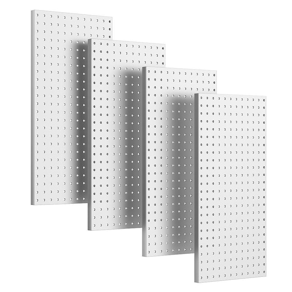 4-Piece 24 in. x 48 in. Metal Pegboard Wall Panels for Garage Tool Storage, Gaming Room Headphones White