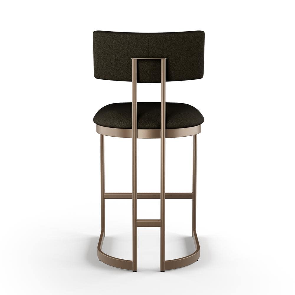 Lucio Dark Brown and Bronze Metal Counter Stool