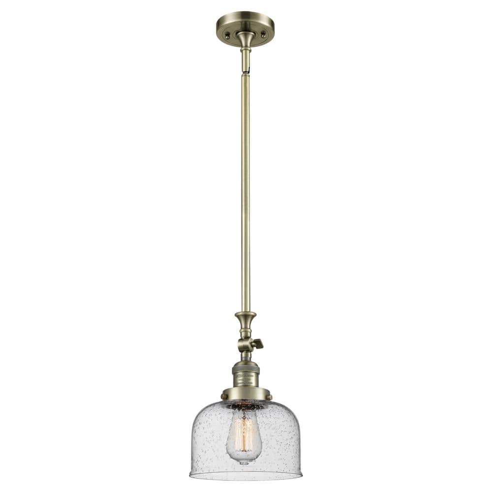 Bell 100-Watt 1-Light Antique Brass Standard Mini Pendant Light with Seeded Glass Shade, No Bulbs Included price history on PriceWatchPro