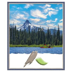 Theo Blue Narrow Wood Picture Frame Opening Size 20 x 24 in.