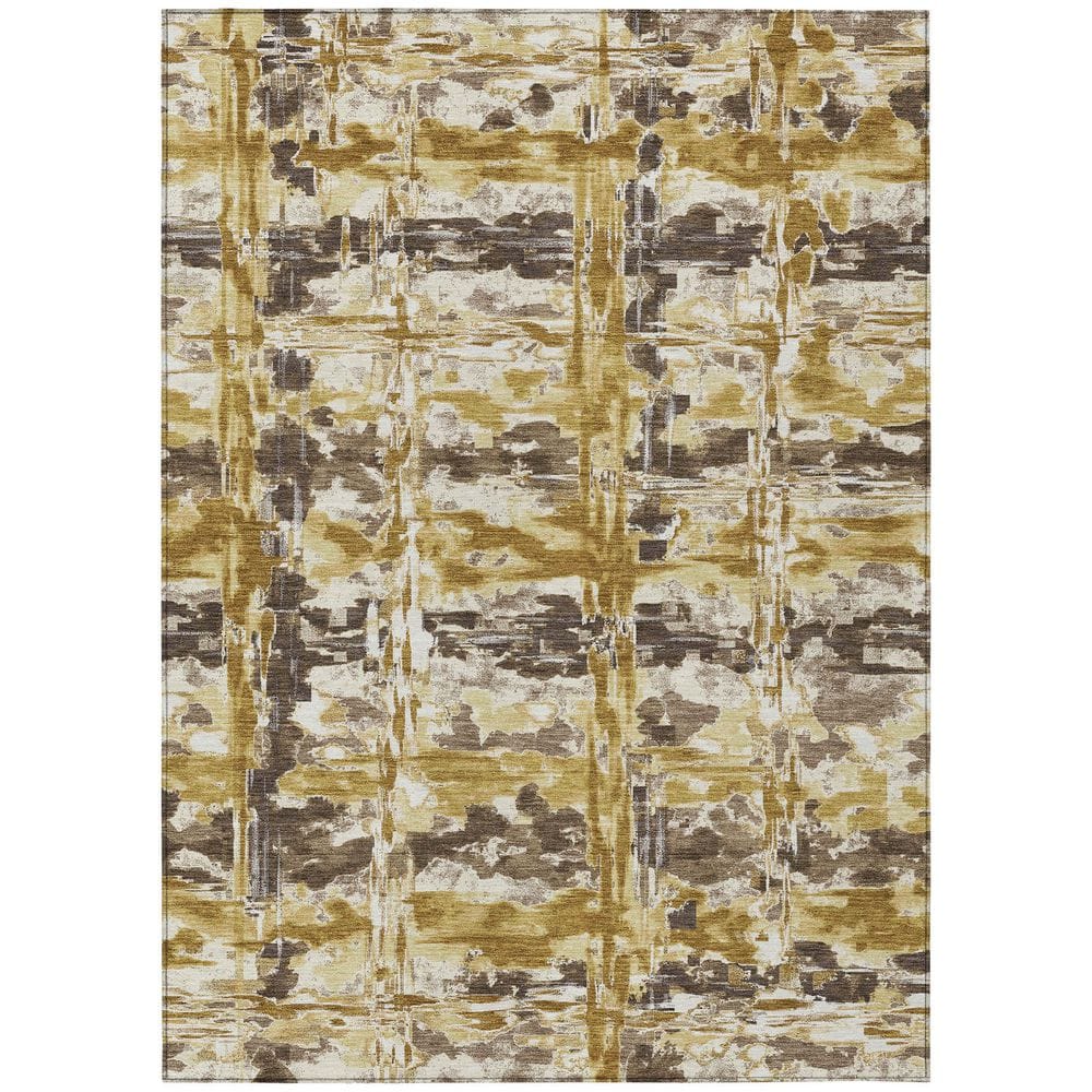 Chantille Machine Washable Indoor/Outdoor Abstract ACN2627 Turmeric 3 ft. x 5 ft. Area Rug price history on PriceWatchPro