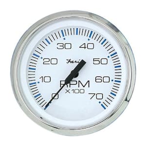Chesapeake Stainless Steel Tachometer (7000 RPM) - 4 in., White