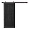 CALHOME Japenese 36 in. x 84 in. Pre Assemble Black Stained Wood ...