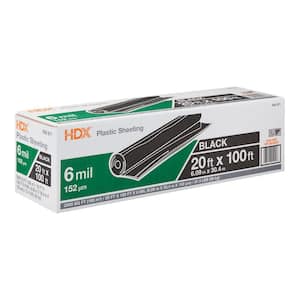 Xpose Safety Black Plastic Sheeting – 20' X 100' Roll, 6 Mil – Heavy