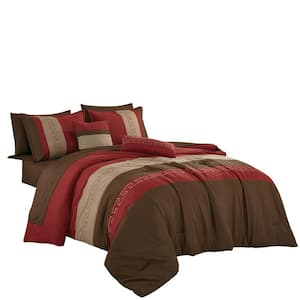 9 Piece All Season Bedding Queen size Comforter Set, Ultra Soft Polyester Elegant Bedding Comforters