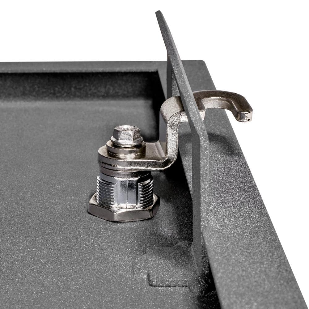 Black Granite Lockable Steel Post Mounted Mailbox