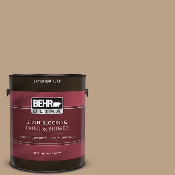 BEHR ULTRA 1 gal. #ICC-52 Cup of Cocoa Flat Exterior Paint & Primer