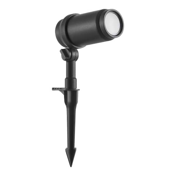 Hampton Bay 400 Lumen Low Voltage Black Integrated LED Adjustable Beam Outdoor Spotlight