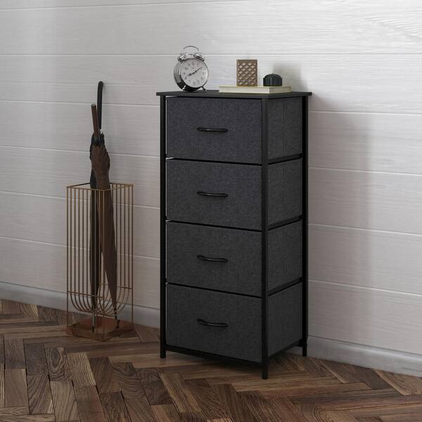 Carnegy Avenue 4-Drawer Black Drawers/Black Frame Dresser (37 x 18 x 13)