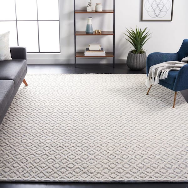 Vermont 9 ft. x 12 ft. Ivory/Light Blue Geometric Area Rug