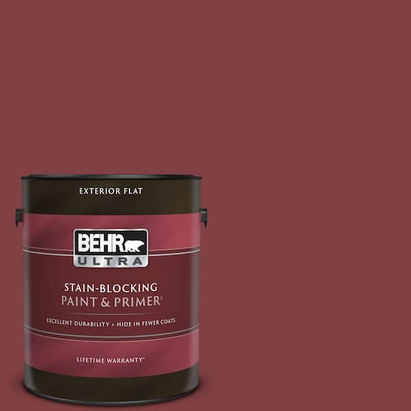 BEHR ULTRA 1 gal. #S-H-130 Red Red Wine Flat Exterior Paint & Primer