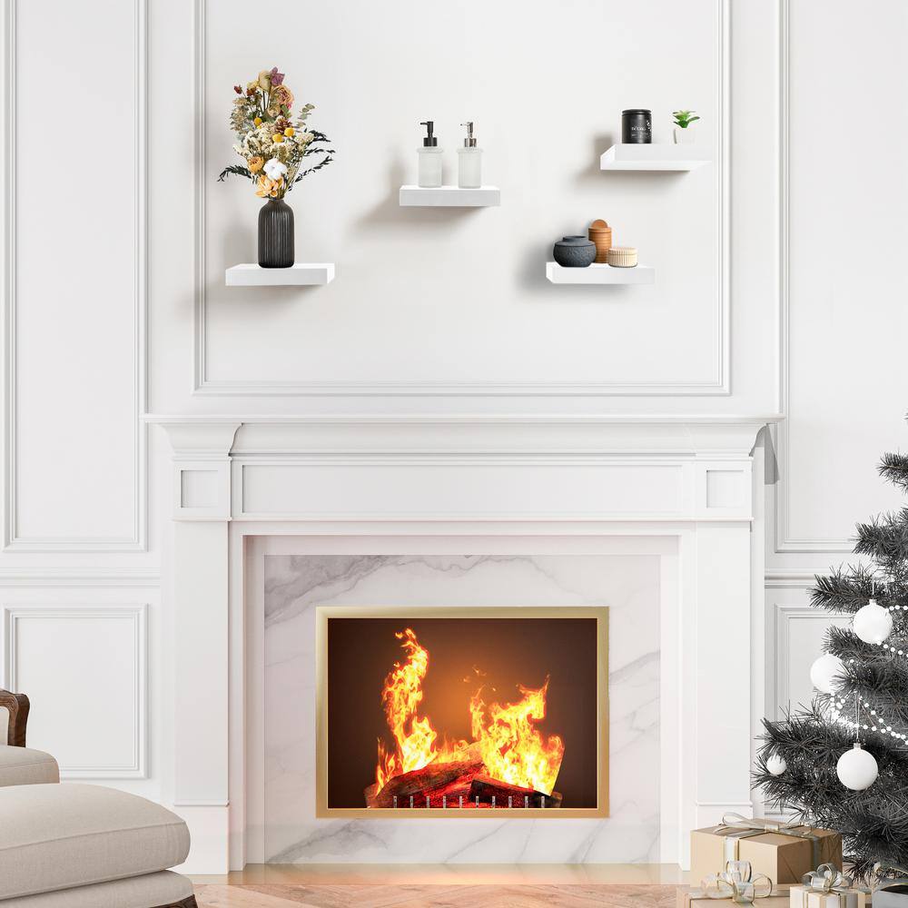 Sorbus White Faux Wood Floating Wall Shelves Set of 4