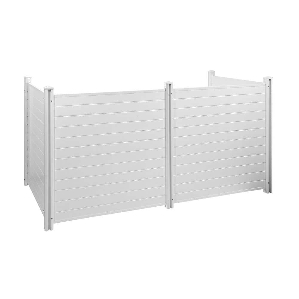 50 in. x 50 in. 4-Panel Vinyl Outdoor Privacy Screen with Ground Stakes, White price history on PriceWatchPro