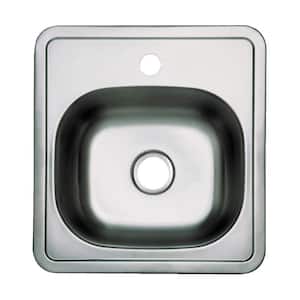 Studio Stainless Steel 15 in. 1-Hole Self-Rimming Drop-In Bar Sink in Brushed