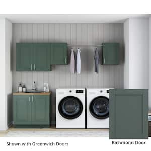 Richmond Aspen Green Plywood Shaker Stock Ready to Assemble Kitchen-Laundry Cabinet Kit 24 in. x 84 in. x 106 in.