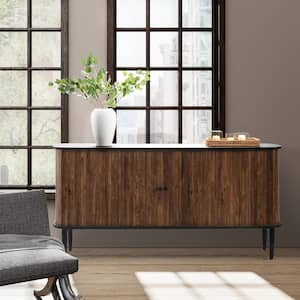 Gene Walnut Modern 63 in. W Sideboard with Adjustable Shelf