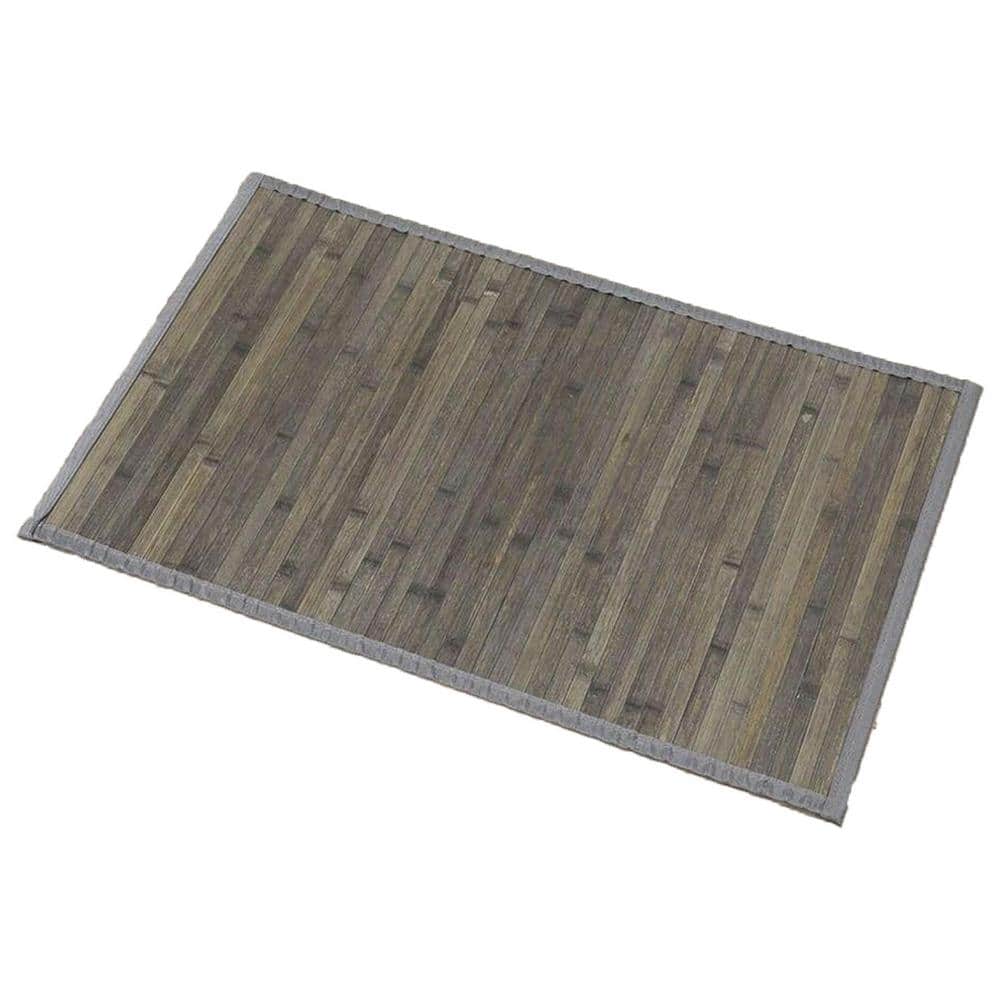 EVIDECO French home goods GrayOld Green 31.5 in. L x 20 in. W Rug Bath Mat Anti Slippery