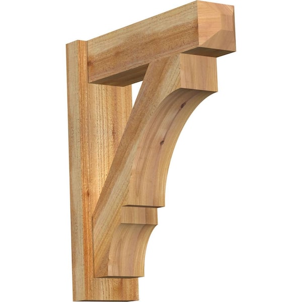 Ekena Millwork 6 in. x 24 in. x 20 in. Western Red Cedar Balboa Craftsman Rough Sawn Outlooker