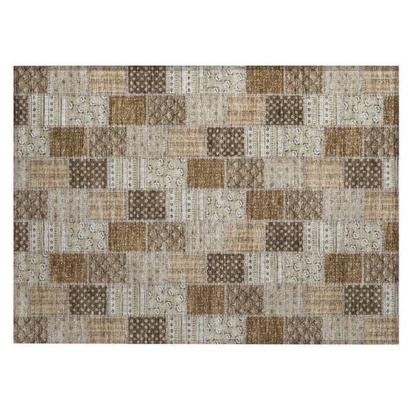 Chantille Machine Washable Indoor/Outdoor Abstract ACN2923 Chocolate 2 ft. x 3 ft. Accent Rug