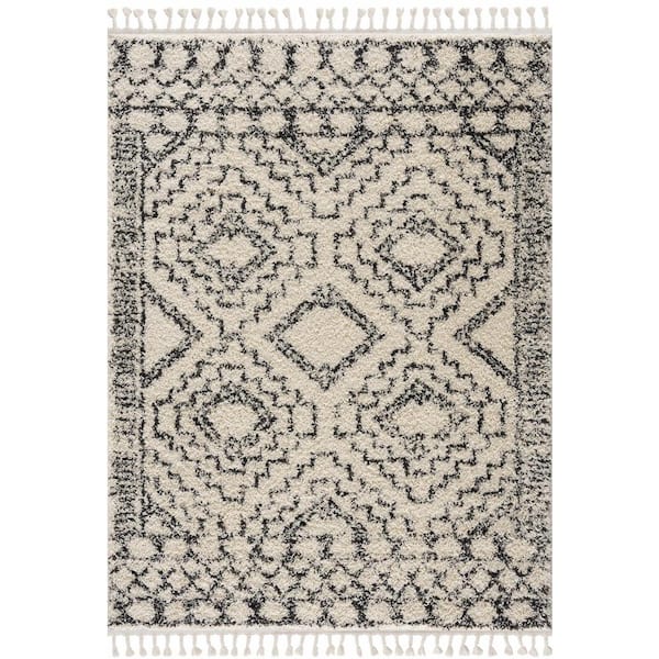HAUTELOOM Buan 8 ft. X 10 ft. Light Gray, Charcoal, Gray Area Rug