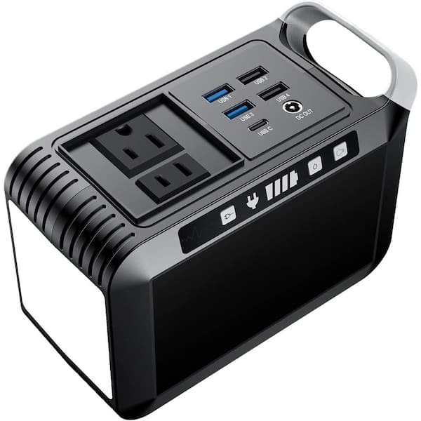 EKIEUDL Portable Power Bank with AC Outlet 120W/110V 18W in Black
