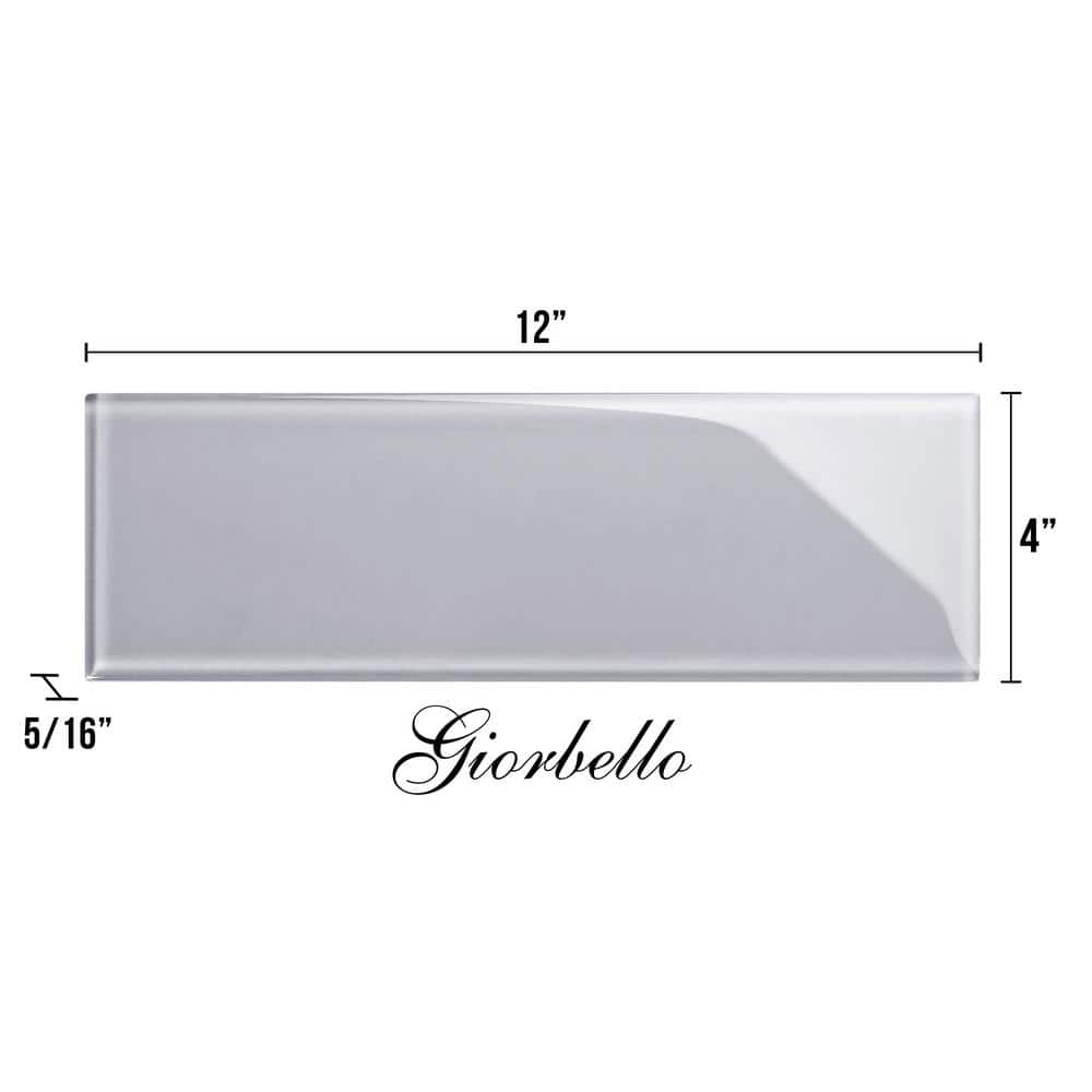 Lavender Gray Glossy Glass Subway Wall Tile 4" x 12"