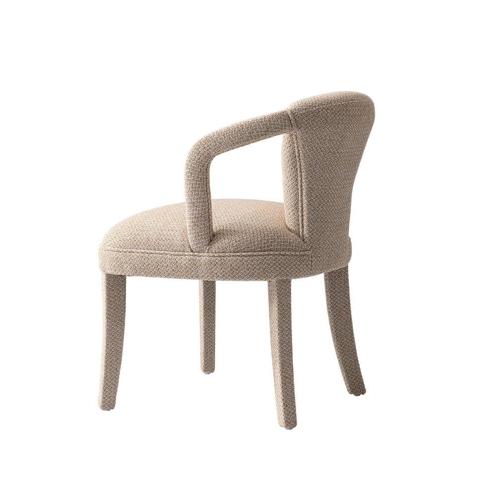Gold Dust Tweed Upholstered Armchair with Wood Frame