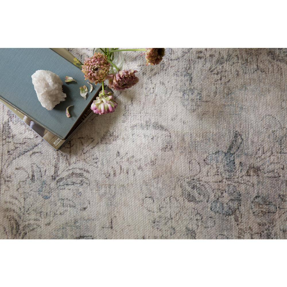Gray and Silver Hand-knotted Synthetic Oriental Rug, 3'6" x 5'6"