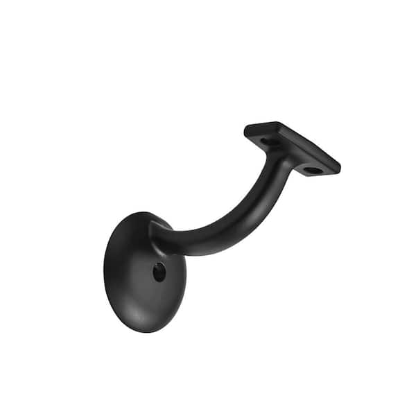 Black Hand Rail Bracket Heavy-Duty Hardware for Stairways, Home or Office Stair Support Handrail Brackets (10-Pack)
