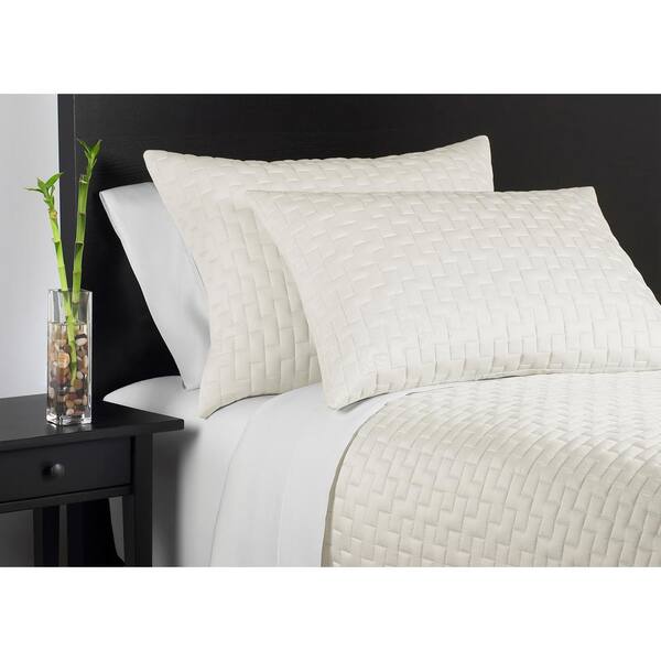 Caro Home Rayon From Bamboo Ivory King Coverlet Set
