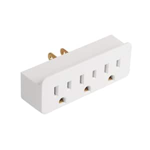 Triple Adapter Commercial Electric 15 Amp 6 Grounded Outlet AC/DC Adapter, White LA-81 ...