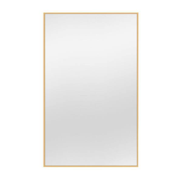 Tileon 59 in. W x 35 in. H Large Rectangular Aluminum Framed Wall Mounted Bathroom Vanity Mirror in Gold