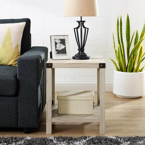 walker edison white oak end table