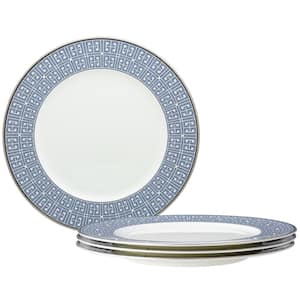 Infinity Blue 11 in. (Blue) Bone China Dinner Plates, (Set of 4)