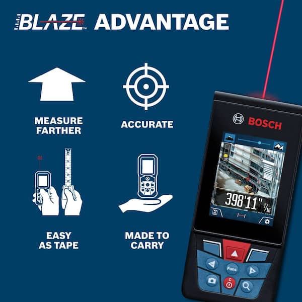 Bosch - BLAZE 400 ft. Outdoor Laser Distance Tape Measuring Tool with Bluetooth and Camera Viewfinder