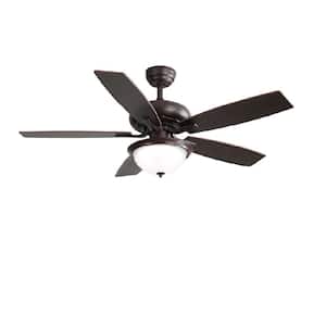 52.1 in. Indoor Coffee Crystal Ceiling Fan with 5 Plywood Blades and 3-Speed Wind Remote Control AC Motor