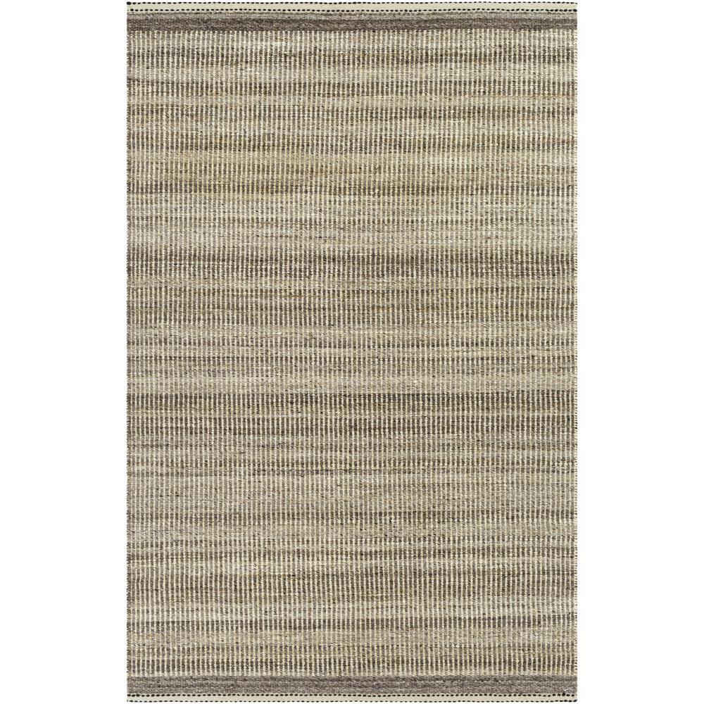 Gray Flat Woven Wool Rectangular 5' x 7' Rug