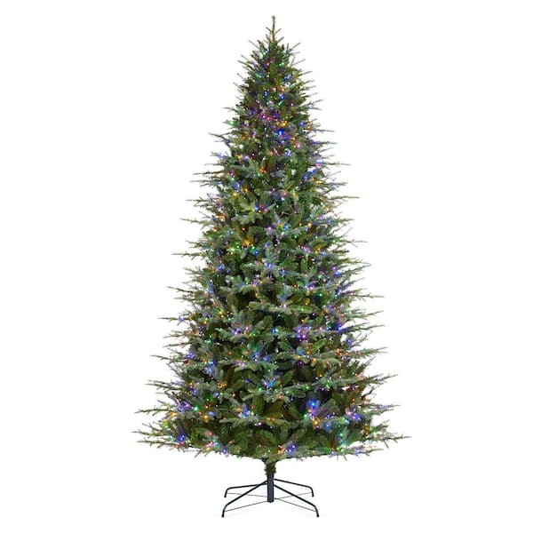 9 ft. Pre-Lit Green Full Fir Artificial Christmas Tree with 2450 Warm White/Multi-color Horse Race LED Lights