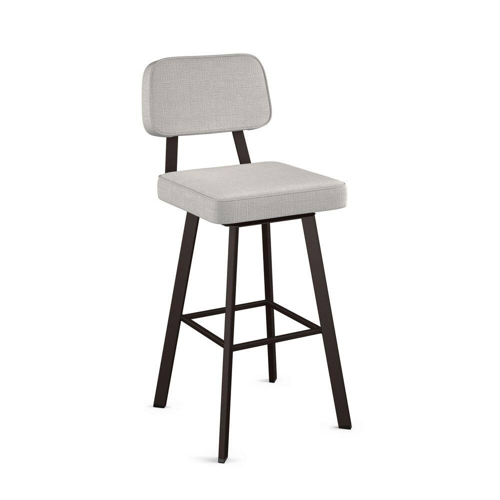 Clarkson 32'' Pale Gray and Dark Brown Metal Swivel Stool