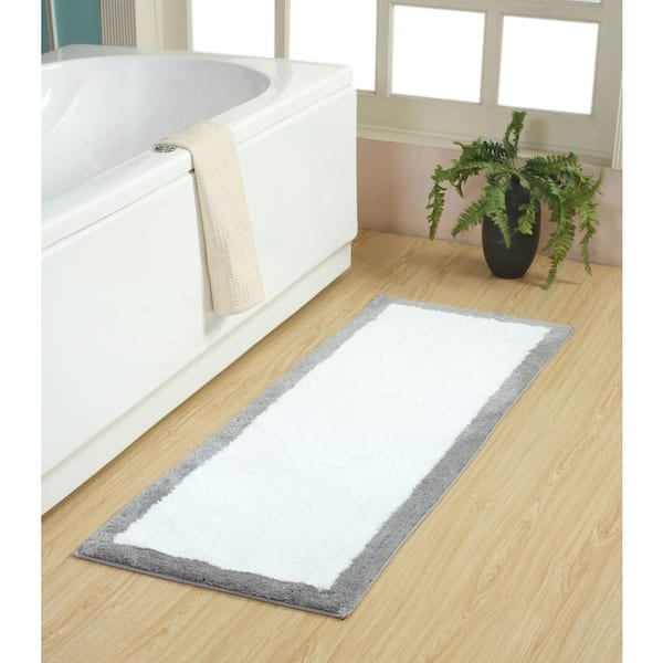Lakewood 22 in. X60 in. Dark Gray Micro Tufted Bath Runner Rug