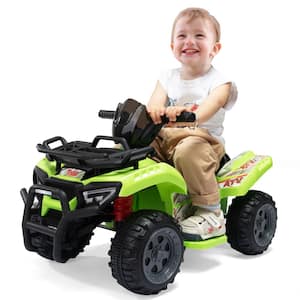 Kids Ride on ATV 4-Wheeler Quad Toy Car 6-Volt Kids ATV with Light and Music, Green