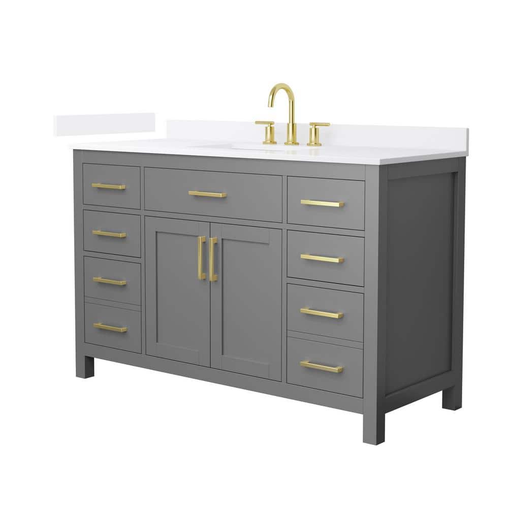 Beckett 54 in. Single Freestanding Dark Gray Bath Vanity with White Quartz Top (Assembled) price history on PriceWatchPro